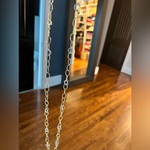 Long 36 inch 18k Yellow & White Gold Oval Chain Link Necklace - 14g